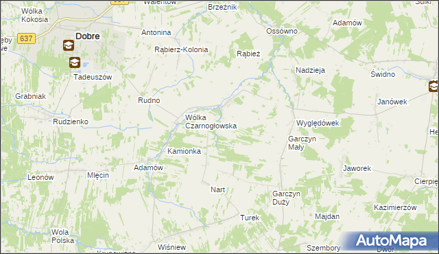 mapa Pokrzywnik gmina Dobre, Pokrzywnik gmina Dobre na mapie Targeo