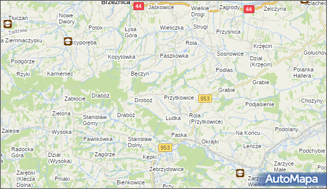 mapa Przytkowice, Przytkowice na mapie Targeo