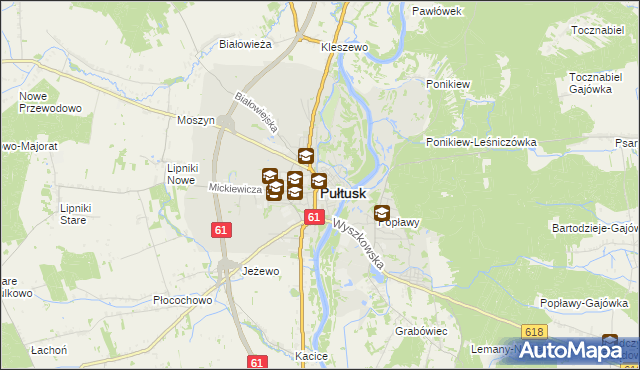 mapa Pułtusk, Pułtusk na mapie Targeo
