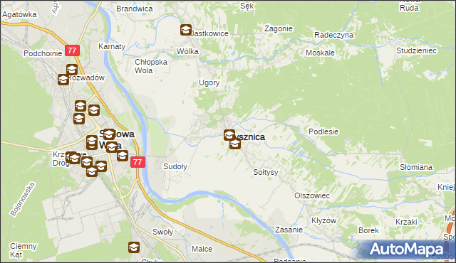 mapa Pysznica, Pysznica na mapie Targeo