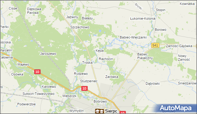 mapa Rachocin, Rachocin na mapie Targeo