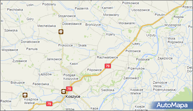 mapa Rachwałowice, Rachwałowice na mapie Targeo
