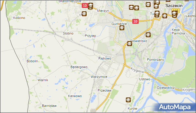 mapa Rajkowo, Rajkowo na mapie Targeo
