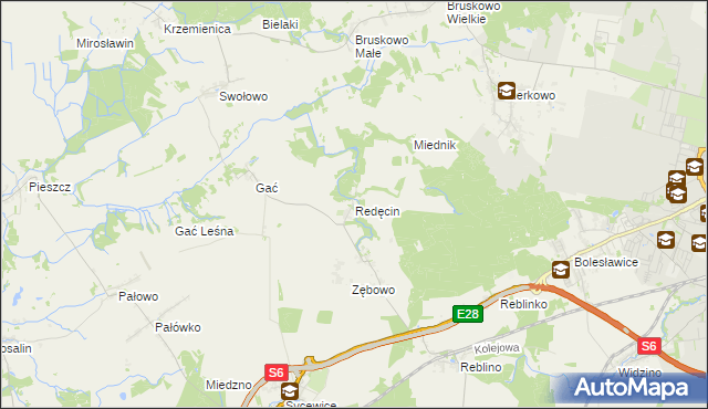 mapa Redęcin, Redęcin na mapie Targeo
