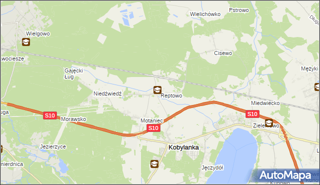 mapa Reptowo gmina Kobylanka, Reptowo gmina Kobylanka na mapie Targeo