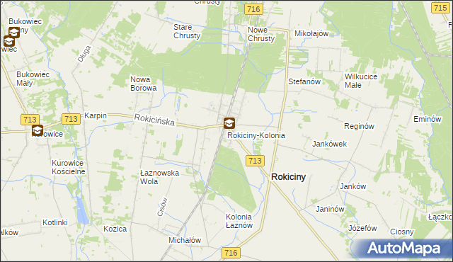 mapa Rokiciny-Kolonia, Rokiciny-Kolonia na mapie Targeo