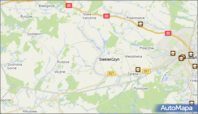mapa Siekierczyn, Siekierczyn na mapie Targeo