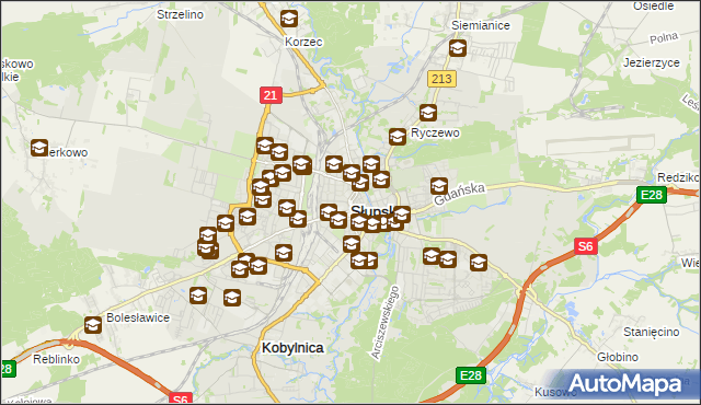 mapa Słupska, Słupsk na mapie Targeo