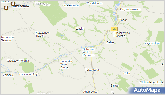 mapa Sobieska Wola Pierwsza, Sobieska Wola Pierwsza na mapie Targeo