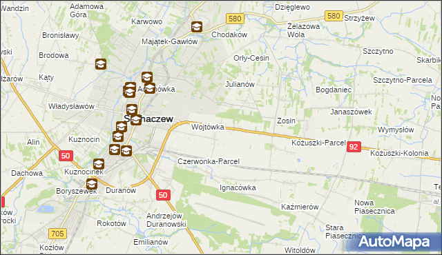 mapa Sochaczew-Wieś, Sochaczew-Wieś na mapie Targeo
