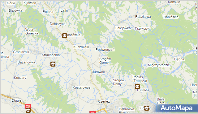 mapa Srogów Górny, Srogów Górny na mapie Targeo