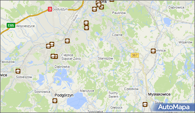mapa Staniszów, Staniszów na mapie Targeo