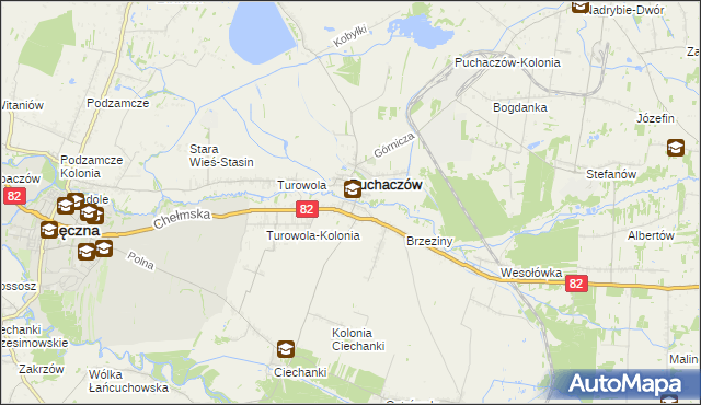 mapa Stara Wieś gmina Puchaczów, Stara Wieś gmina Puchaczów na mapie Targeo