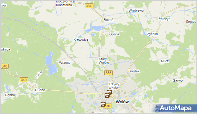 mapa Stary Wołów, Stary Wołów na mapie Targeo