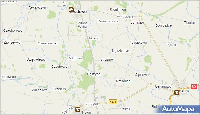 mapa Strusino, Strusino na mapie Targeo