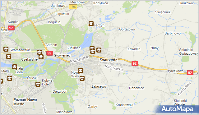 mapa Swarzędz, Swarzędz na mapie Targeo