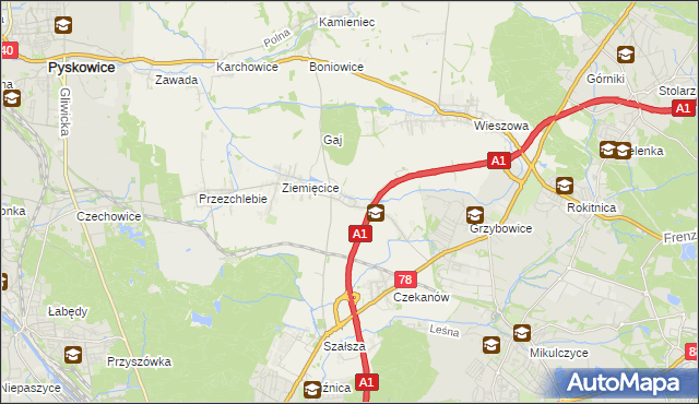mapa Świętoszowice, Świętoszowice na mapie Targeo
