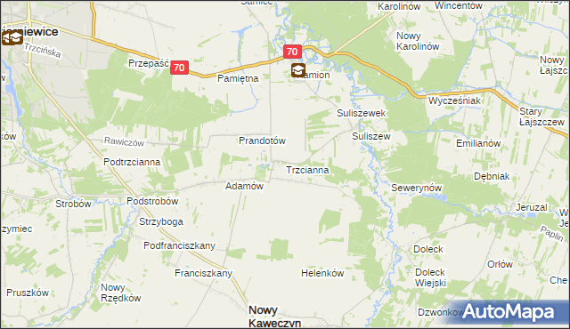 mapa Trzcianna, Trzcianna na mapie Targeo
