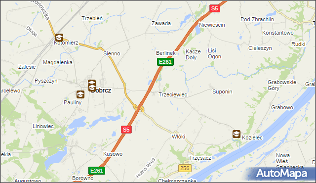 mapa Trzeciewiec, Trzeciewiec na mapie Targeo