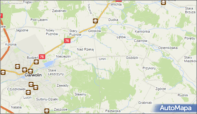 mapa Unin gmina Górzno, Unin gmina Górzno na mapie Targeo