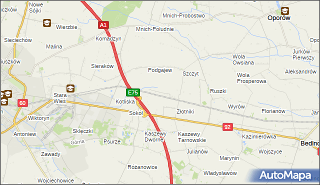 mapa Uroczysko Leśne, Uroczysko Leśne na mapie Targeo