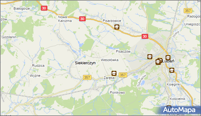 mapa Wesołówka gmina Siekierczyn, Wesołówka gmina Siekierczyn na mapie Targeo