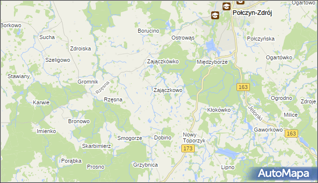 mapa Widów gmina Połczyn-Zdrój, Widów gmina Połczyn-Zdrój na mapie Targeo
