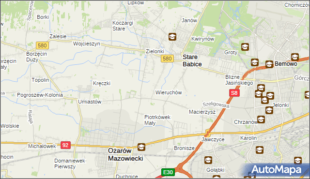 mapa Wieruchów, Wieruchów na mapie Targeo