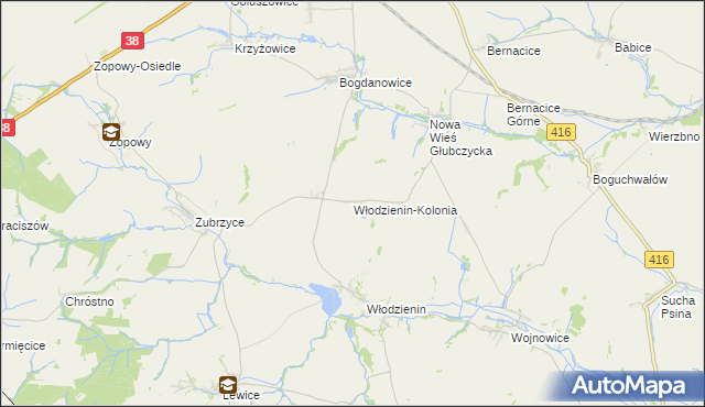mapa Włodzienin-Kolonia, Włodzienin-Kolonia na mapie Targeo