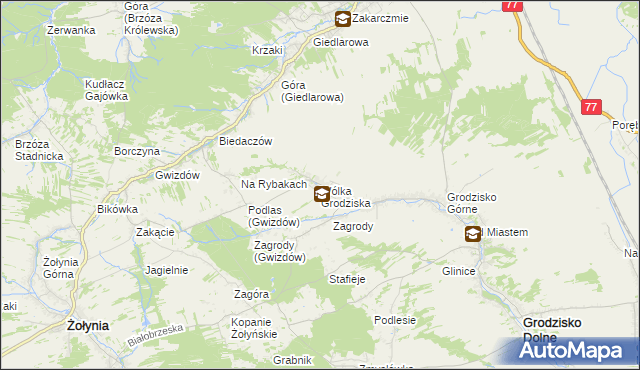 mapa Wólka Grodziska gmina Grodzisko Dolne, Wólka Grodziska gmina Grodzisko Dolne na mapie Targeo