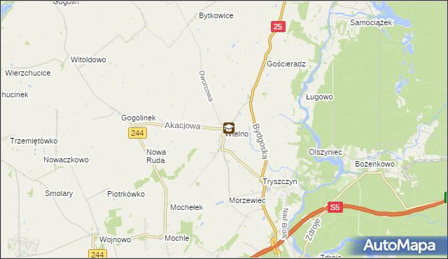 mapa Wtelno, Wtelno na mapie Targeo