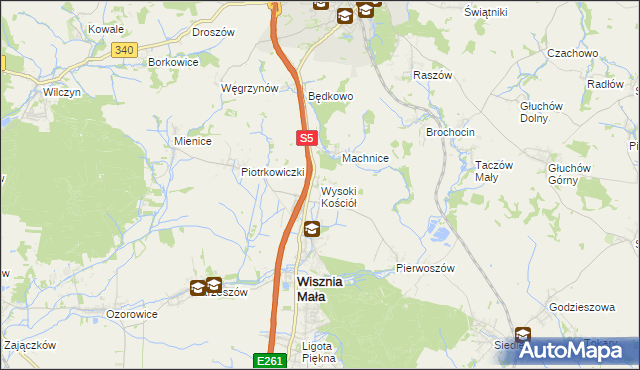 mapa Wysoki Kościół, Wysoki Kościół na mapie Targeo