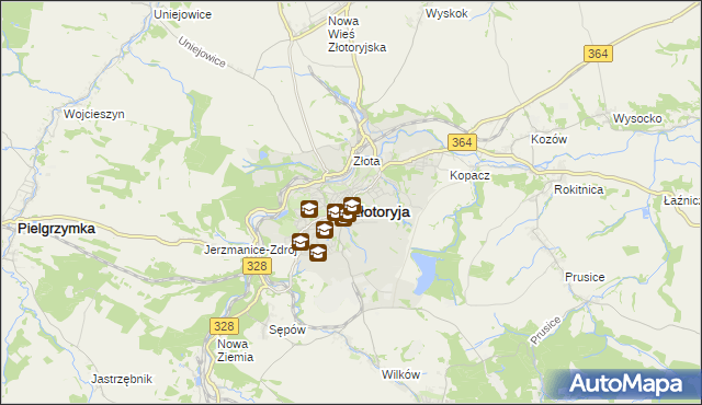 mapa Złotoryja, Złotoryja na mapie Targeo