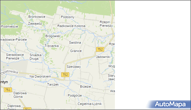 mapa Jadowniki gmina Pawłów, Jadowniki gmina Pawłów na mapie Targeo