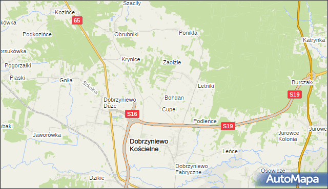 mapa Bohdan, Bohdan na mapie Targeo