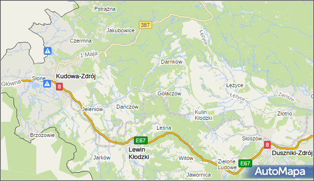 mapa Gołaczów, Gołaczów na mapie Targeo