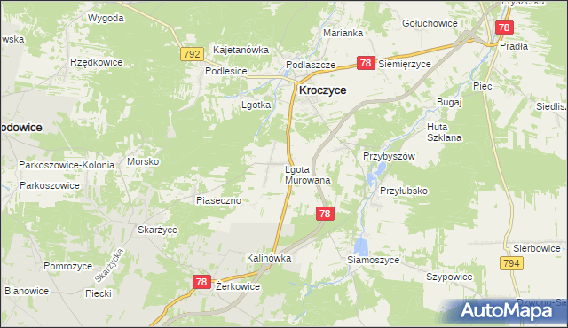 mapa Lgota Murowana, Lgota Murowana na mapie Targeo