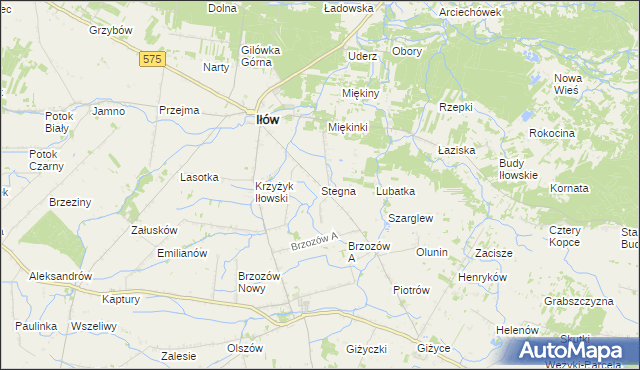 mapa Stegna gmina Iłów, Stegna gmina Iłów na mapie Targeo
