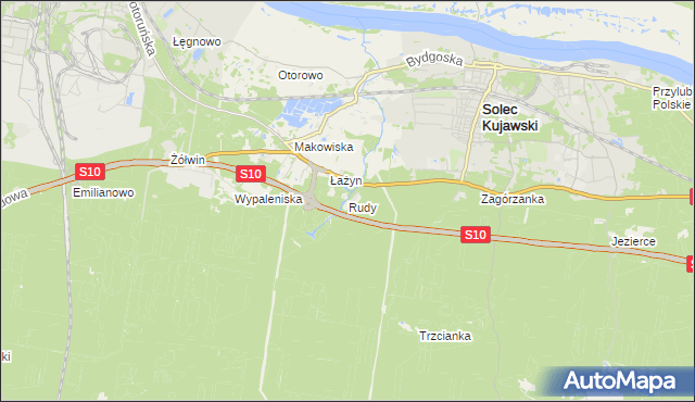 mapa Rudy gmina Solec Kujawski, Rudy gmina Solec Kujawski na mapie Targeo