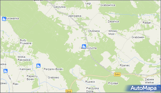 mapa Adamczycha, Adamczycha na mapie Targeo