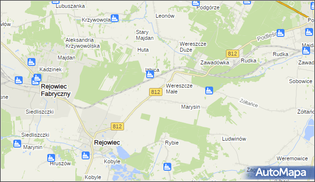mapa Adamów gmina Rejowiec, Adamów gmina Rejowiec na mapie Targeo
