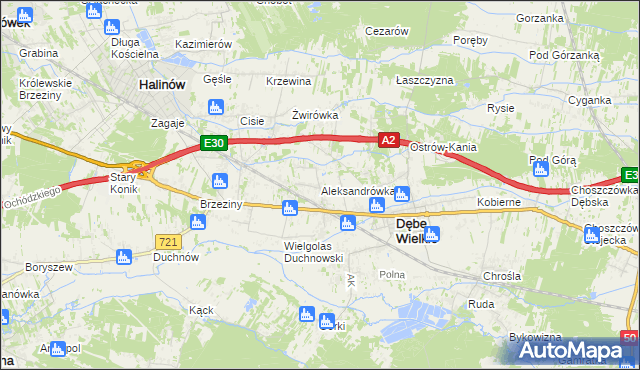 mapa Aleksandrówka gmina Dębe Wielkie, Aleksandrówka gmina Dębe Wielkie na mapie Targeo