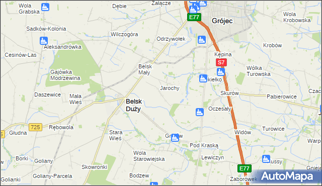 mapa Anielin gmina Belsk Duży, Anielin gmina Belsk Duży na mapie Targeo