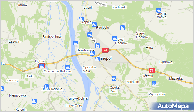 mapa Annopol powiat kraśnicki, Annopol powiat kraśnicki na mapie Targeo