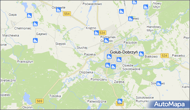 mapa Antoniewo gmina Golub-Dobrzyń, Antoniewo gmina Golub-Dobrzyń na mapie Targeo