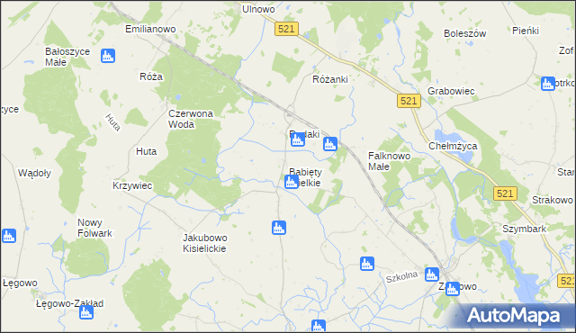 mapa Babięty Wielkie, Babięty Wielkie na mapie Targeo