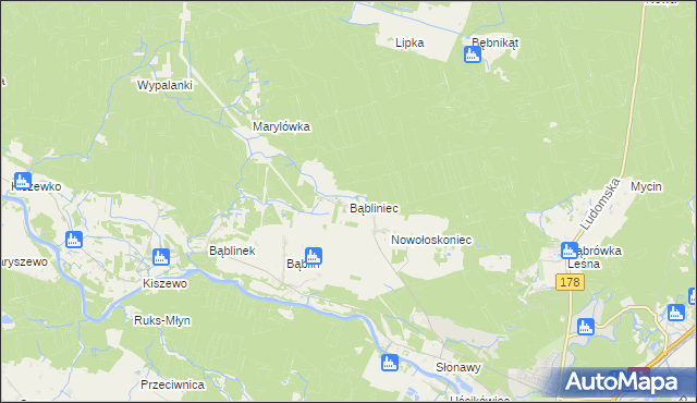 mapa Bąbliniec, Bąbliniec na mapie Targeo