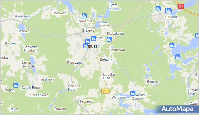 mapa Bałachy, Bałachy na mapie Targeo