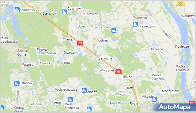 mapa Baniocha, Baniocha na mapie Targeo