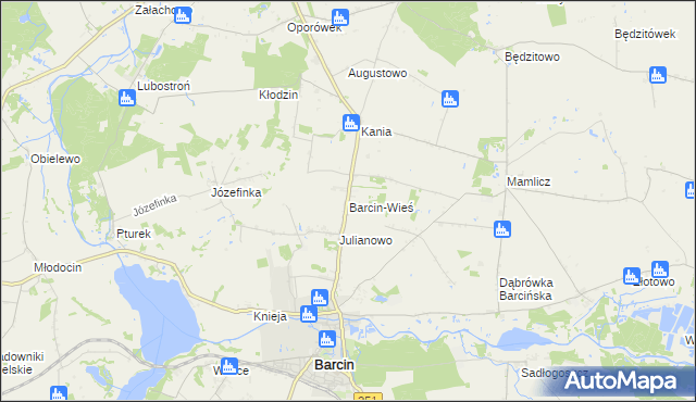 mapa Barcin-Wieś, Barcin-Wieś na mapie Targeo